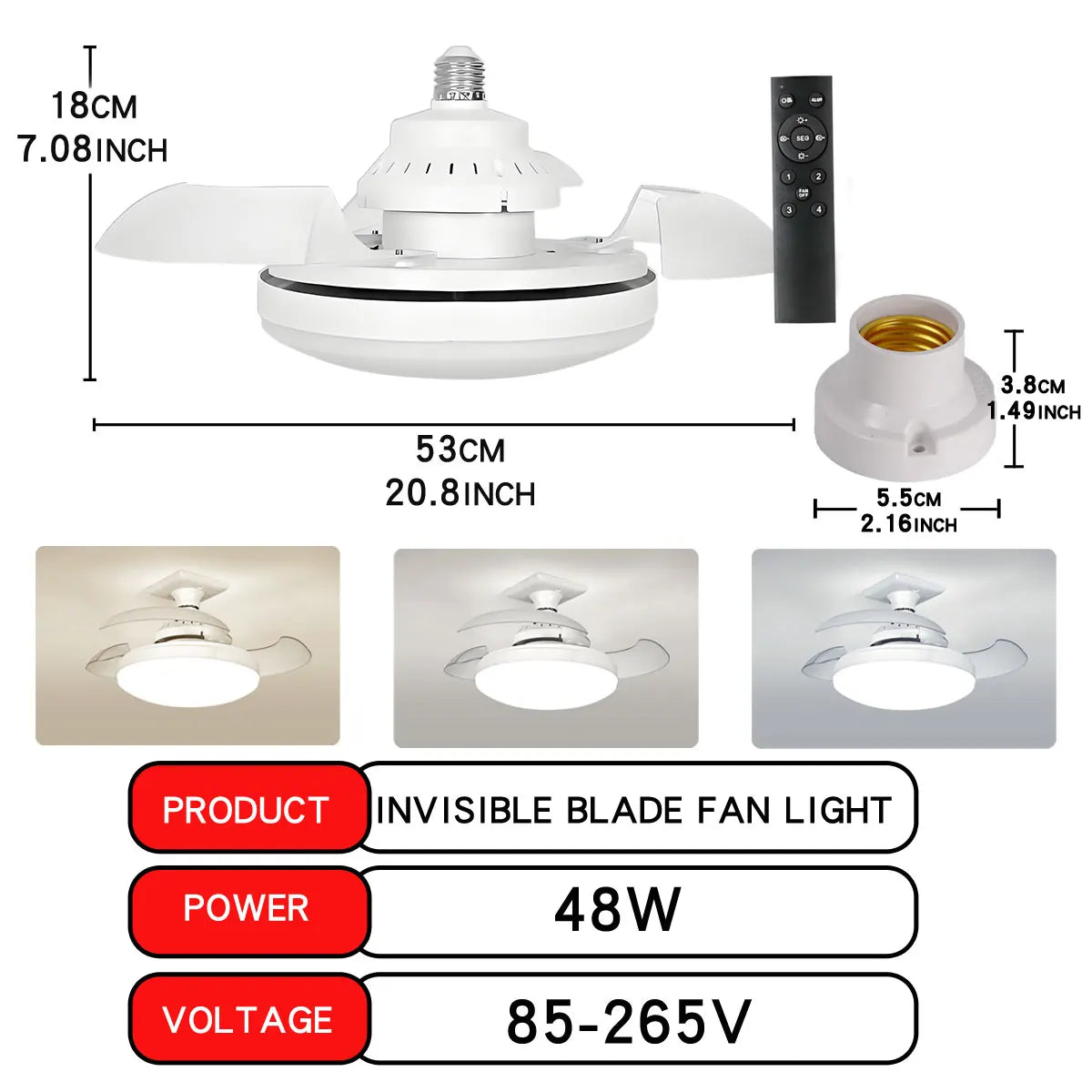Smart 2-in-1 Screw-In Fan Light