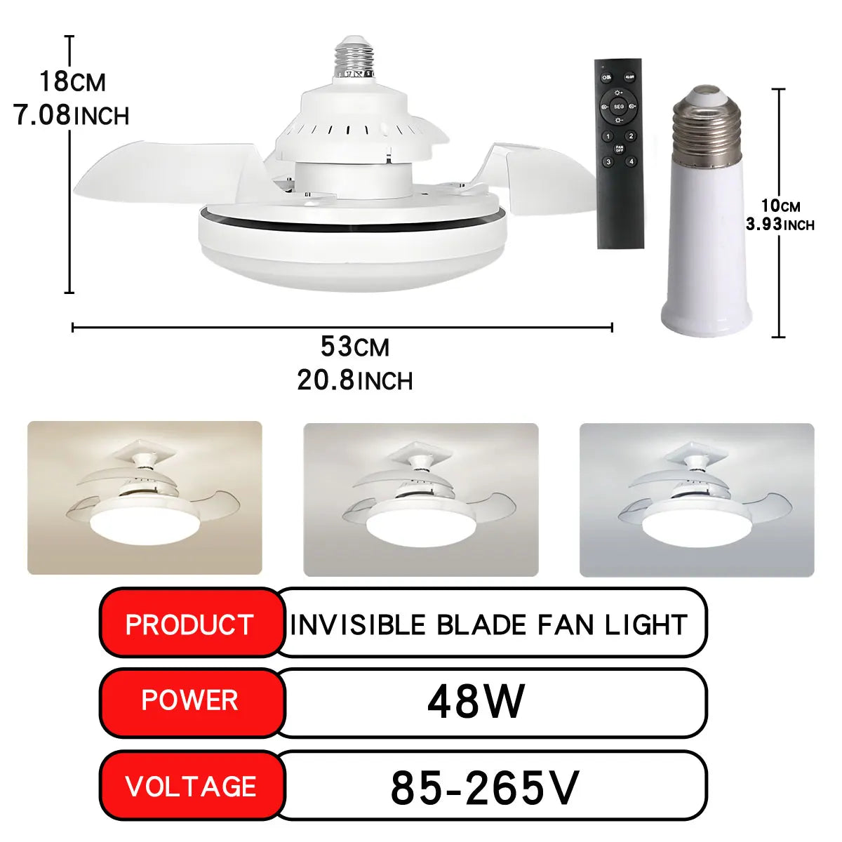Smart 2-in-1 Screw-In Fan Light