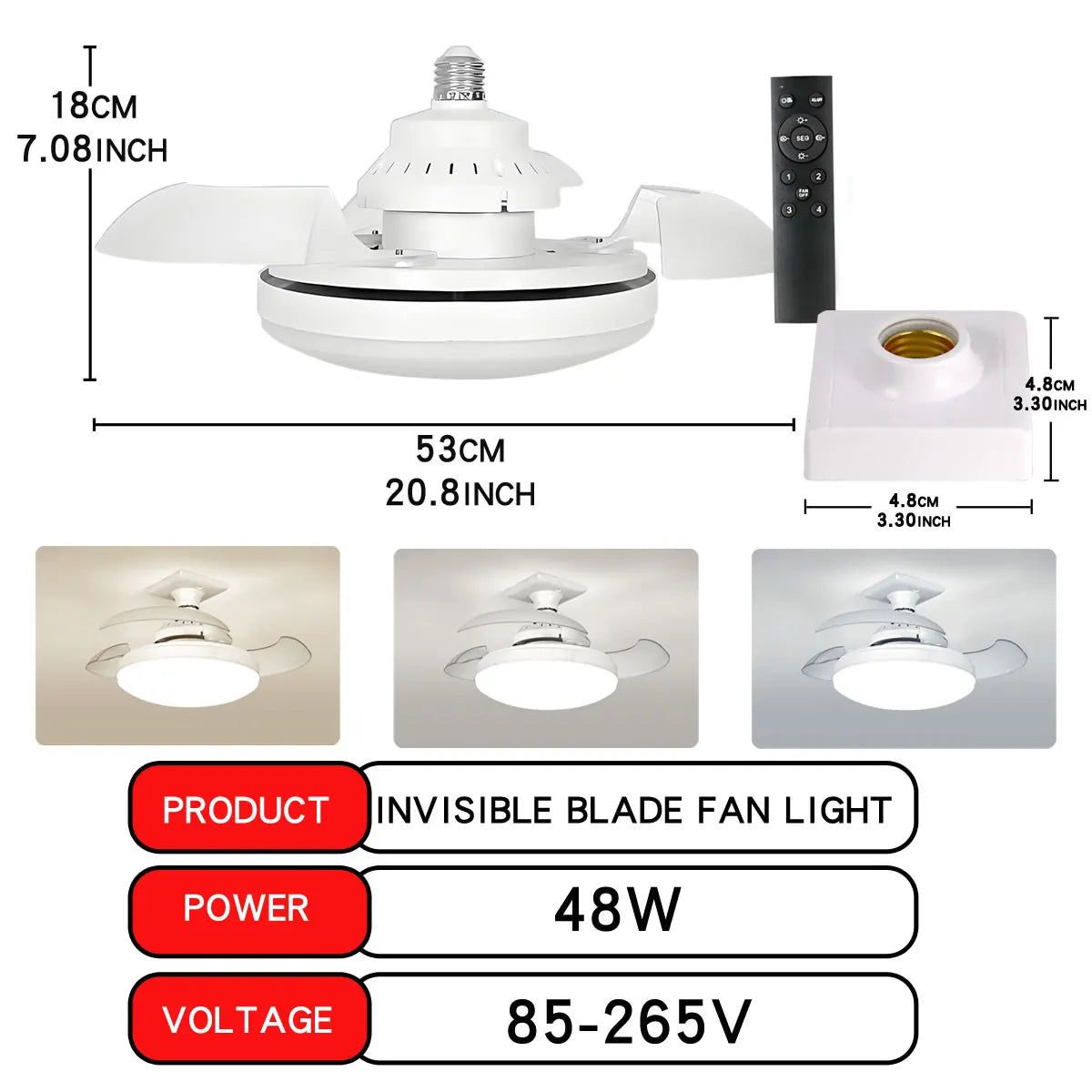 Smart 2-in-1 Screw-In Fan Light