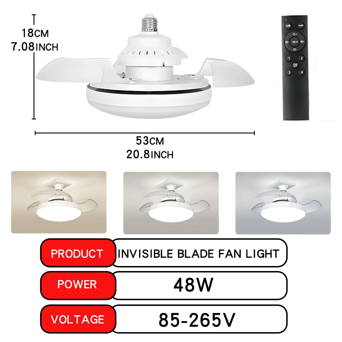 Smart 2-in-1 Screw-In Fan Light