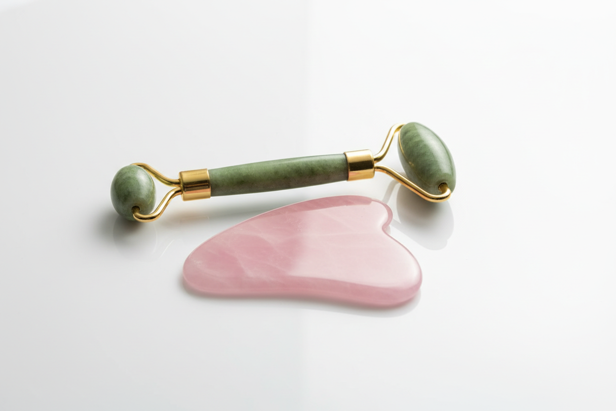 Gua Sha & Face Roller Sæt – Ansigtsløft & Lymfedræning